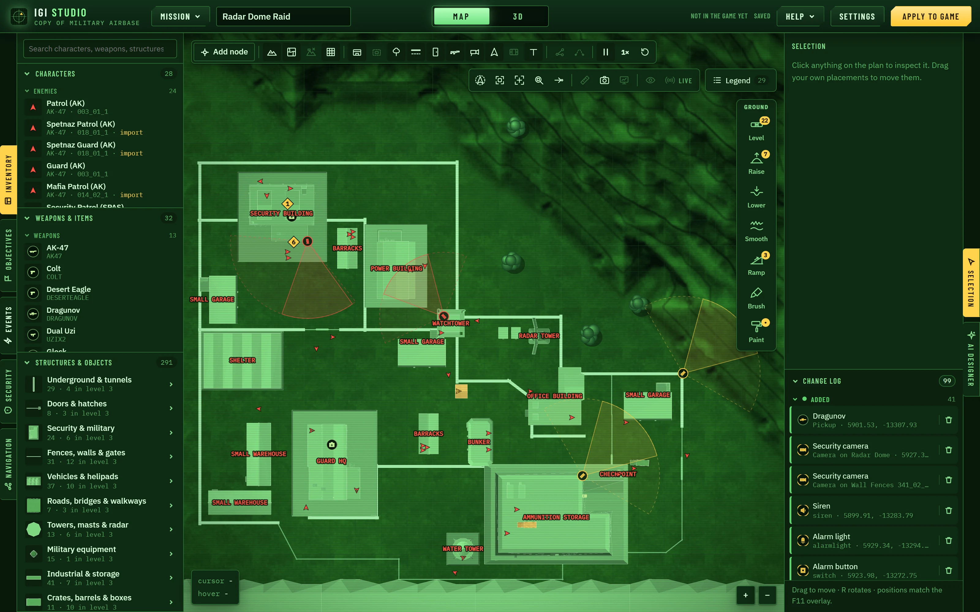 The Military Airbase on the map