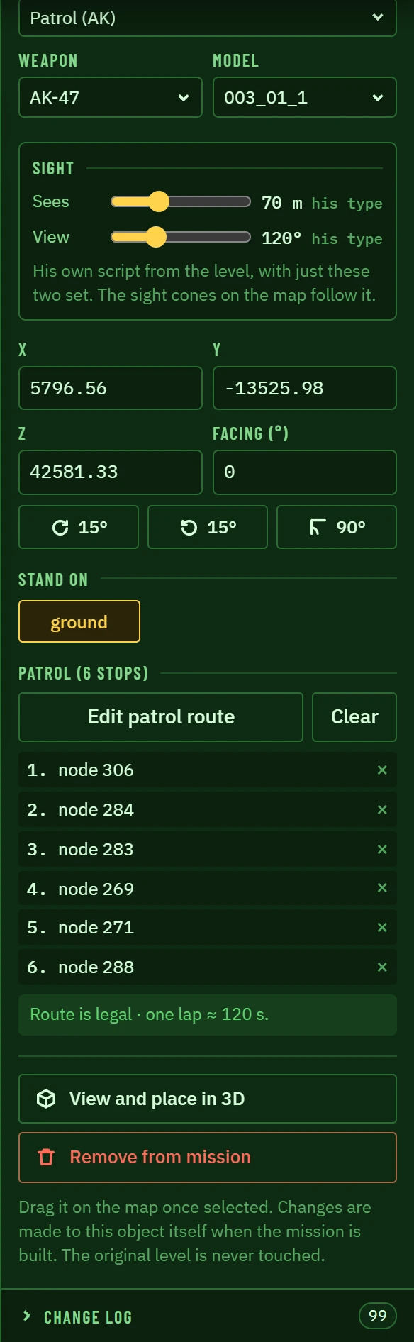 His patrol in the panel