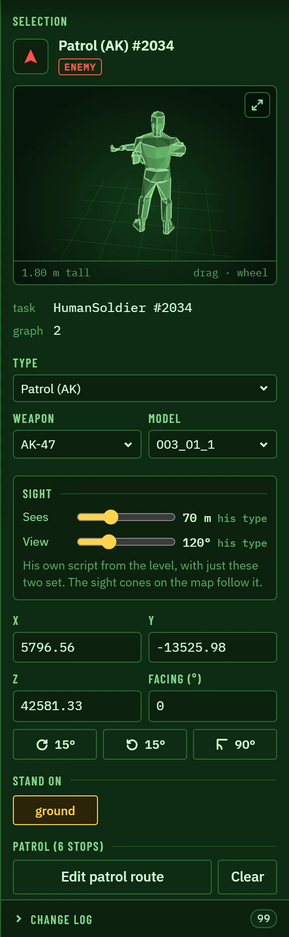A guard of the level, selected